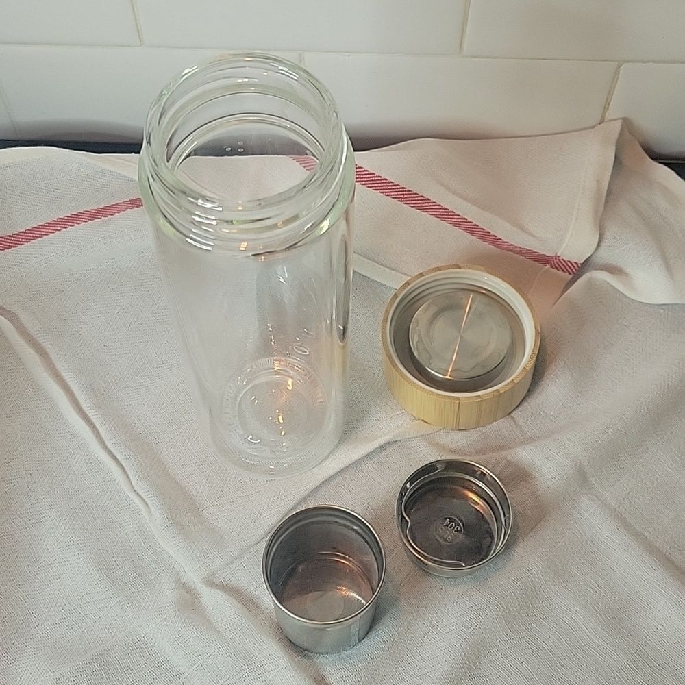 Tease 3 in 1 Sustainable Glass and Bamboo Tea Tumbler 15oz - Picture 7 of 7